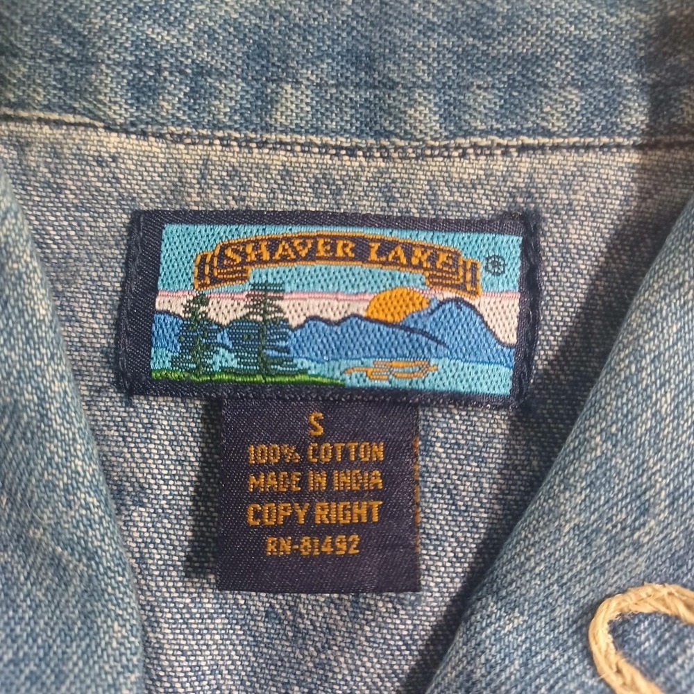 Shaver Lake Denim Jacket Womens S Blue Western Cowboy Boots Embroidered Paisley‎ - Picture 2 of 5